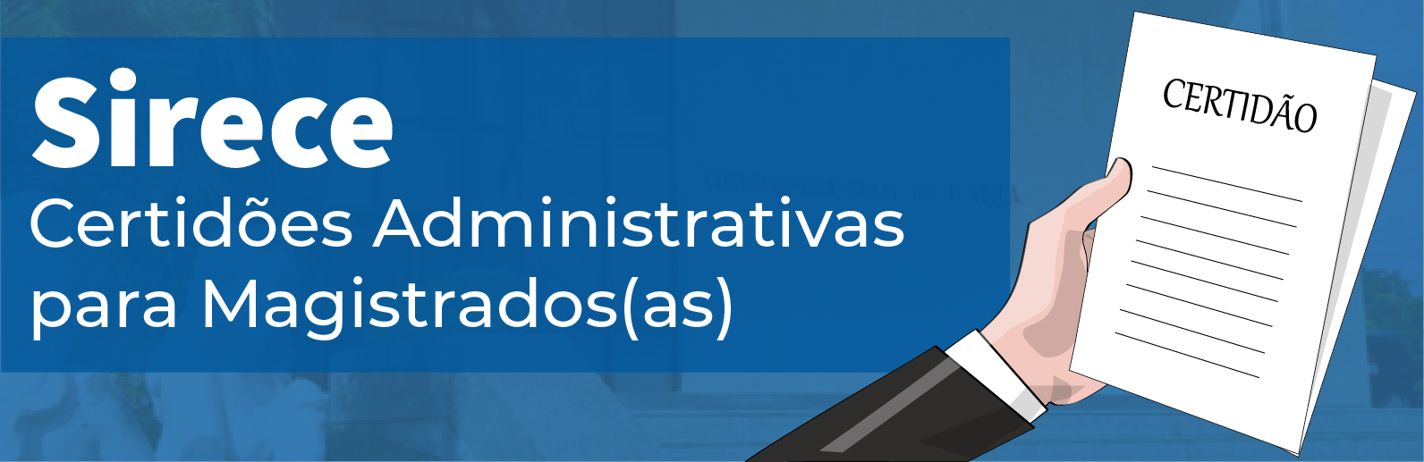 Banner com acesso às Certidões Administrativas da Corregedoria